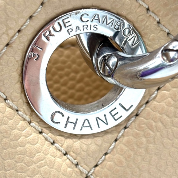 Chanel Beige Quilted Caviar Leather GST Shopper Tote - Picture 6 of 12